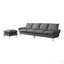 Canapé modulaire en L 104,5 po en cuir technique avec repose-pieds convertible