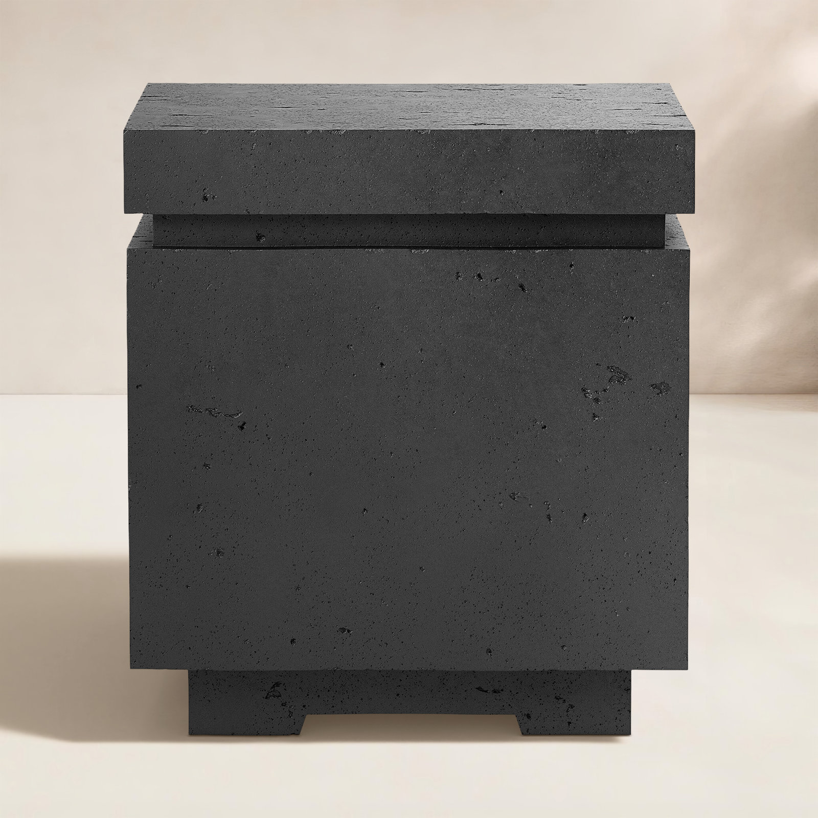 Eric Square Fire Pit Table, Textured Ebony