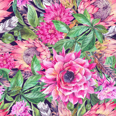 Brightly Flowers 10.4' L x 125" W Wallpaper Roll