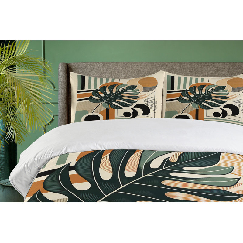 Monstera Duvet Cover, King Duvet Cover + 2 Standard Shams