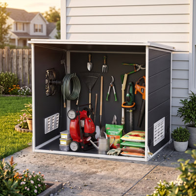 Armoire de rangement extérieure ventilée avec ventilateur intégré pour le patio, la cour et les espaces utilitaires