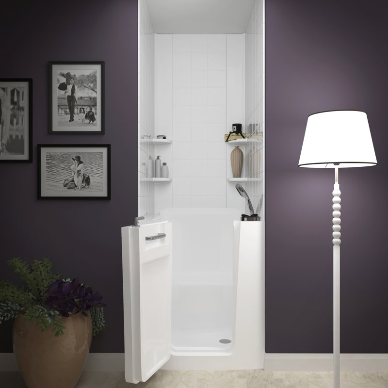 37.25'' x 31'' Whirlpool Fiberglass Bathtub with Faucet, Right
