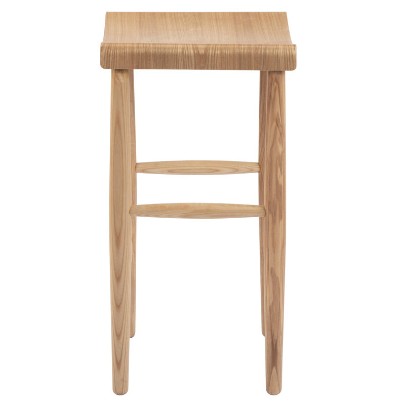 Kobe Bar Stool with Solid Wood Frame, Natural