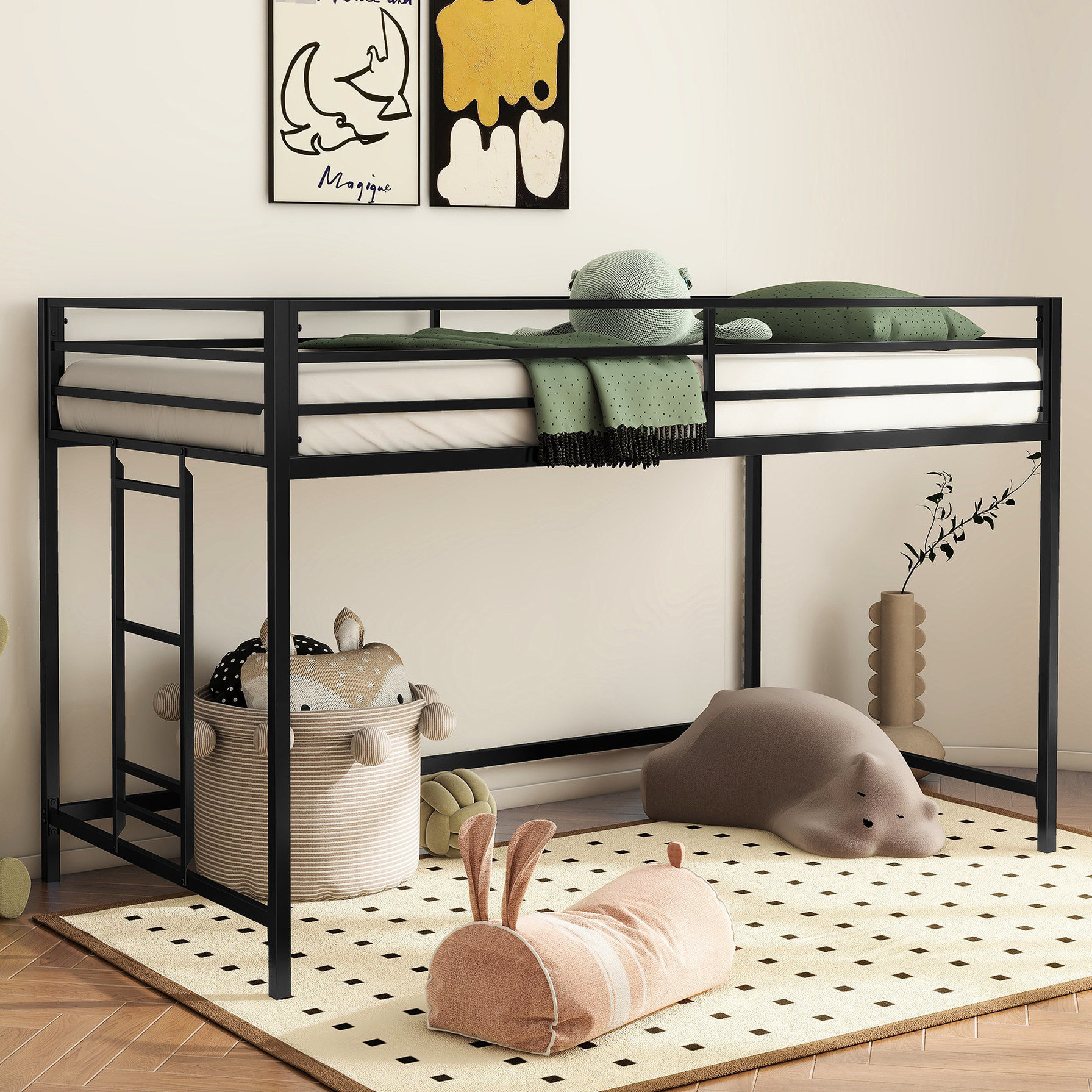 Curated visual reference: Gallery Detail: Ivy Bronx Space Saving Loft Bed Black Keep Bedroom Neat