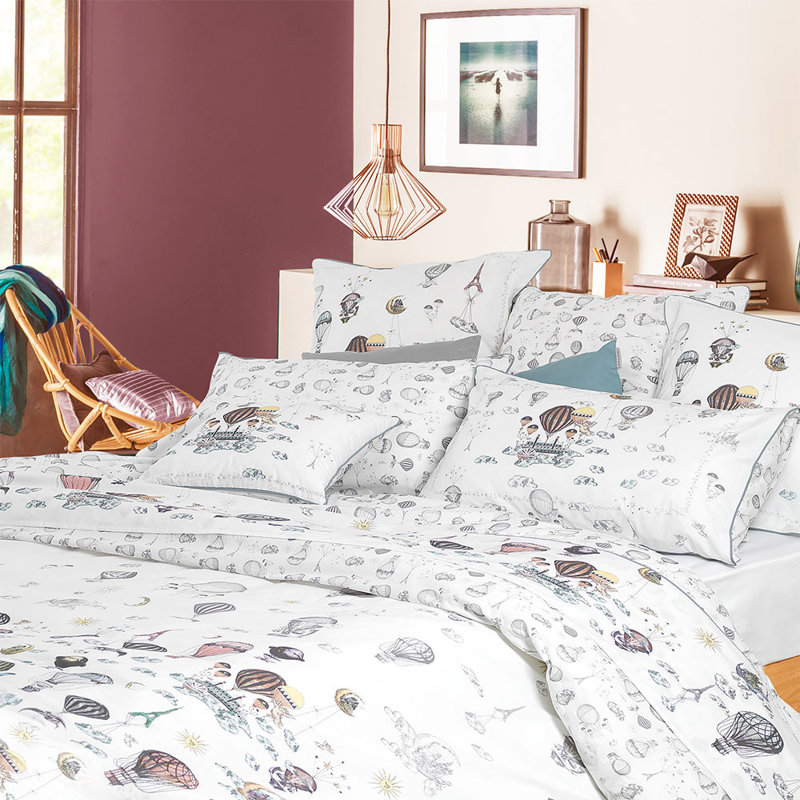 Grasen Pink/Grey/White 80 TC Duvet Cover