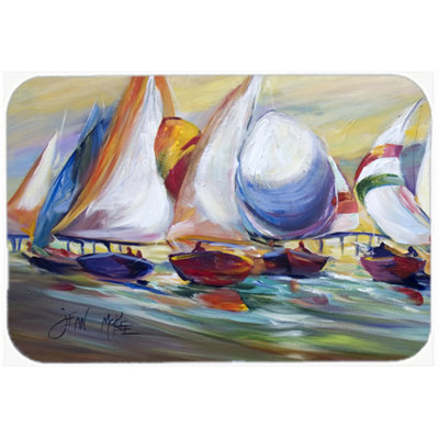 Planche à découper en verre pour îlot de dauphin caroline Sailboat