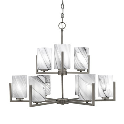 Lustre 9 lumières Dayberry illustré avec verre de 4 po
