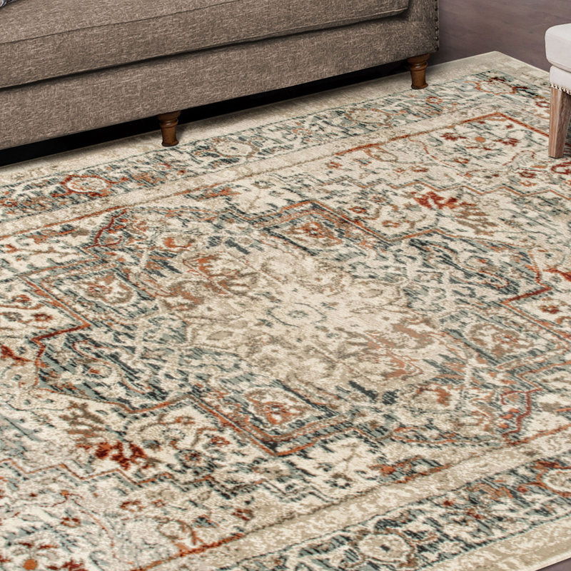 Tapis oriental ivoire Surber, Rectangulaire 8 pi x 10 pi