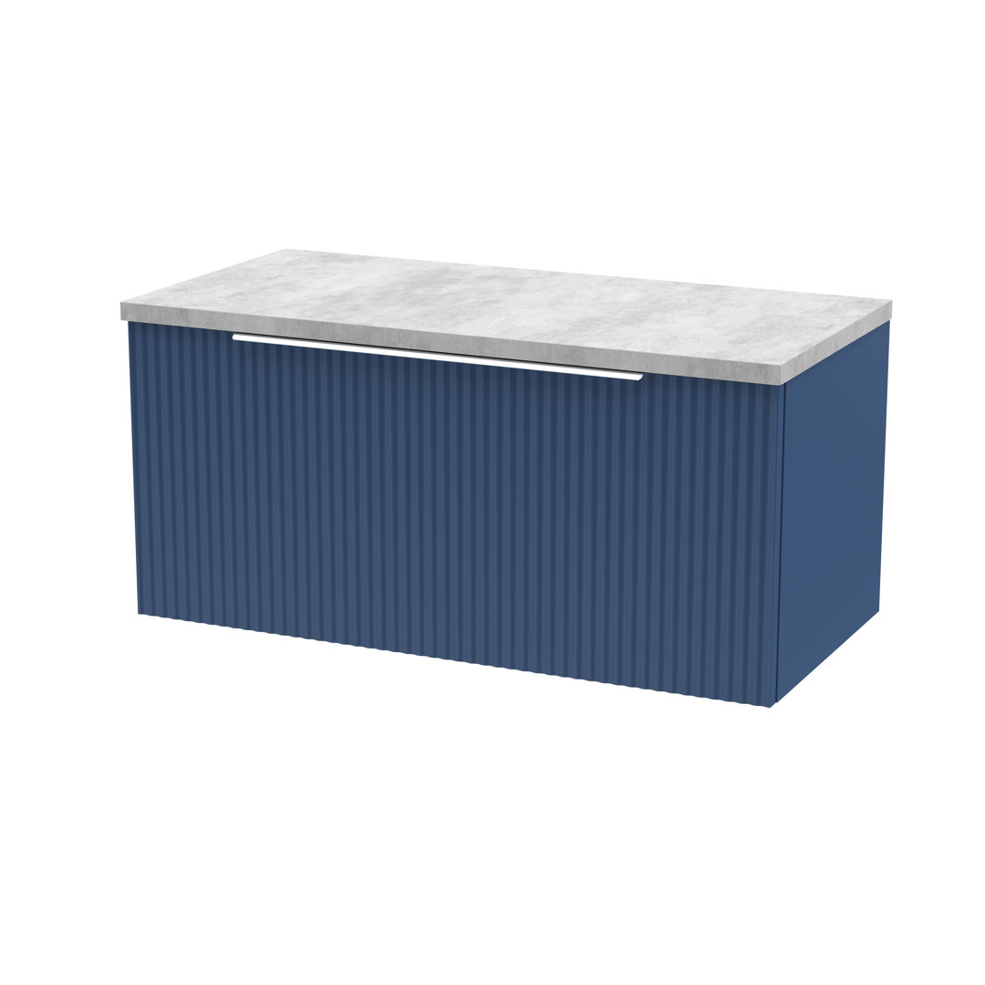 Fluted 80Cm Wall Mounted Bathroom Vanity Base