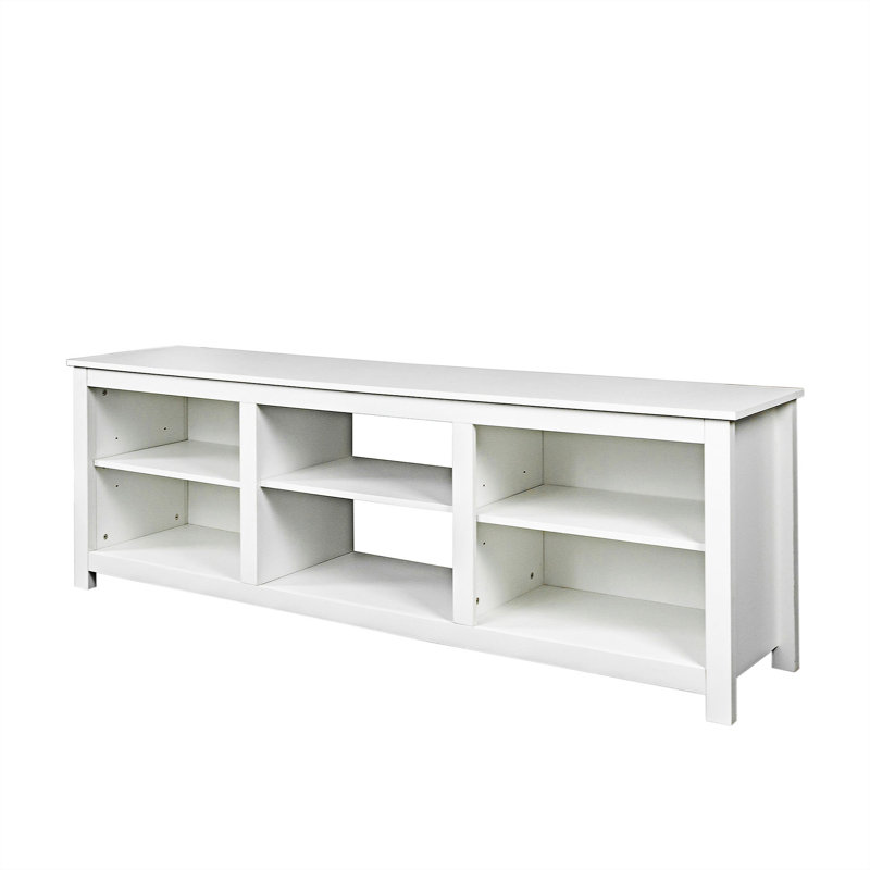 Meuble télé avec 6 compartiments de rangement, Blanc