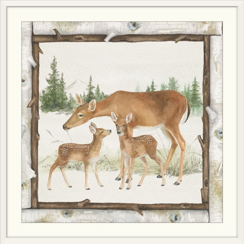 «Family Cabin II» par Sanaa, impression de Beth Grove, Cadre blanc, H 38 po x l 38 po x P 1 po