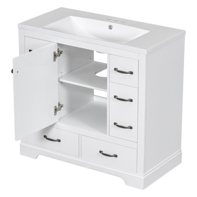 Meuble-lavabo sur pied simple 35,95 po avec plateau en céramique Aiyet