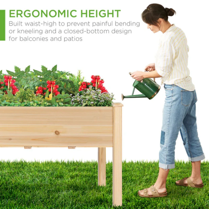 Raised Garden Bed, Natural, 30" H x 48" W x 24" D