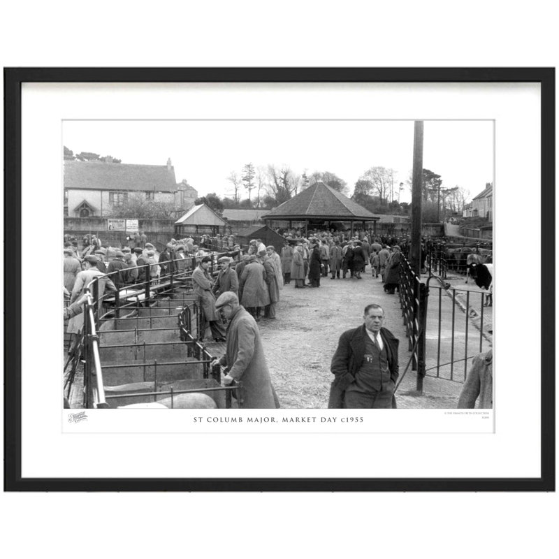 St Columb Major, Market Day C1955 by Francis Frith - Single Picture Frame Print, 40cm H x 50cm W x 2.3cm D