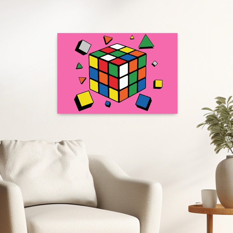 Art mural rétro classique rétro Rubiks, H 16 po x l 24 po