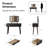 Solid Wood Makeup Vanity, Detachable Mirror, Adjustable Lighting, Equipped with Three Drawers-101943363-107934571