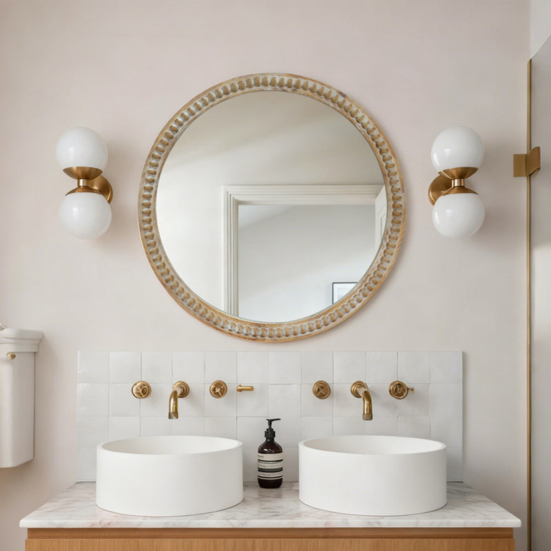 Miroir rond mural, 27,56 po x 27,56 po
