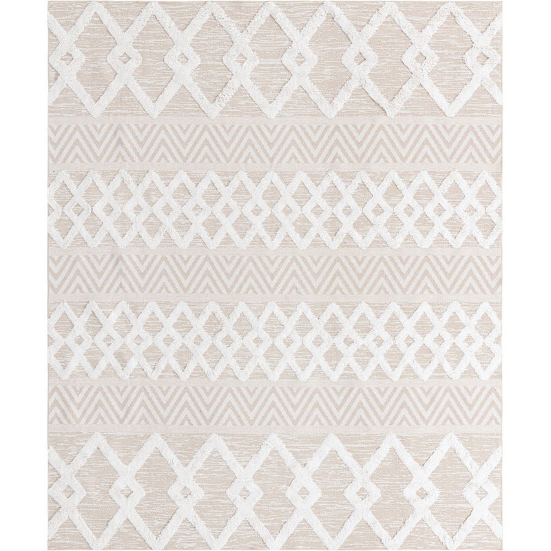 Jordalier Cotton Geometric Indoor Rug, Rectangle 4'5" x 6'