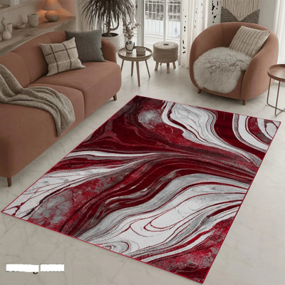 Abstract Flokati Area Rug