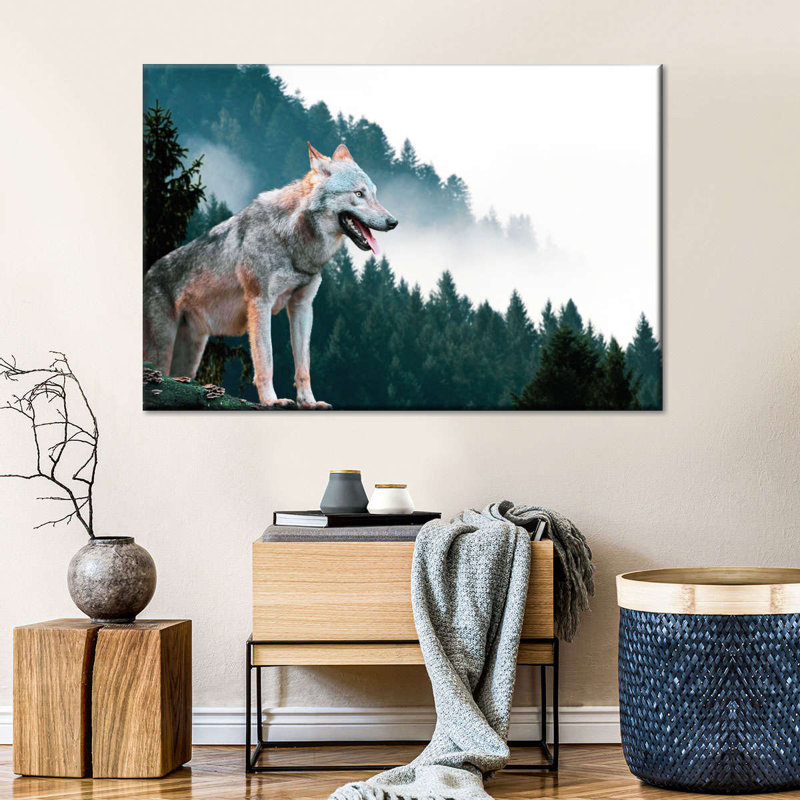 " Mountain Wolf " by Michael A, 8" H x 12" W x 1" D