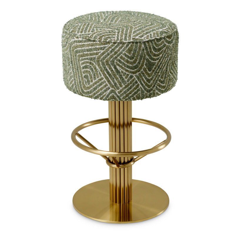 Bar Stool Carleton camari green brushed brass finish, Camari Green, Bar Stool (30.71" Seat Height)