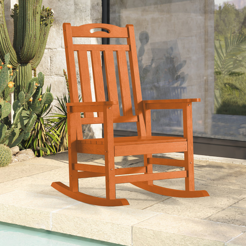 Chaise berçante d'extérieur en PEHD, Orange