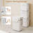 3 PCS Plastic Storage Bins with Front Door & Side Handles for Kitchen, Bedroom White