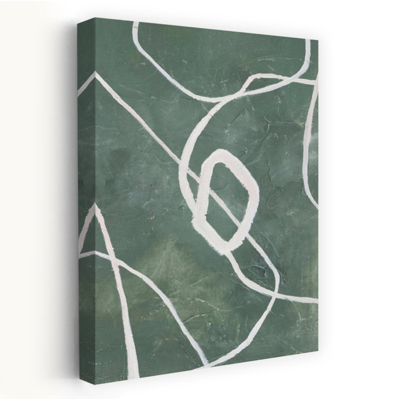 Art abstrait minimaliste vert Grafica, H 24 po x l 16 po