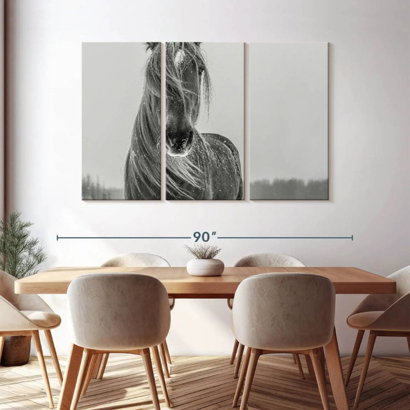 «Winter Horse», reproduction d'art sur toile, H 48 po x l 74 po x P 1,25 po