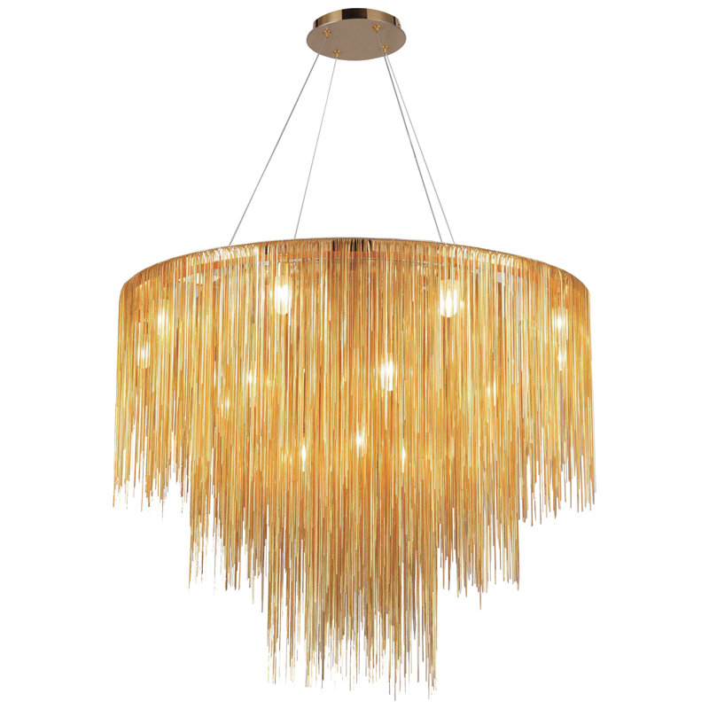 Lustre à niveaux unique 18 lumières Brendis, Or