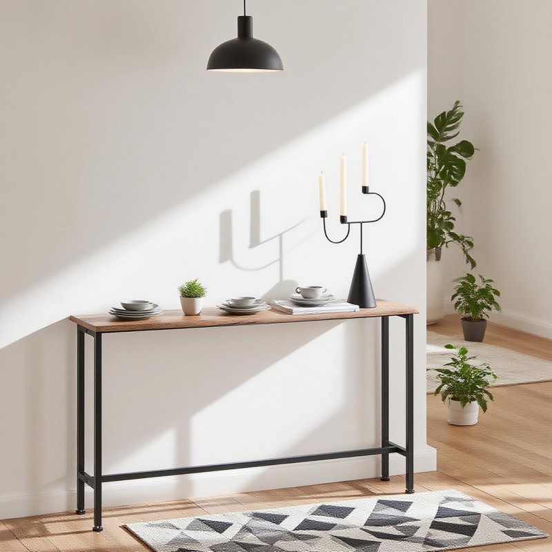 Abingt 120cm Console Table, Black, Brown, 65cm H x 120cm W x 20cm D