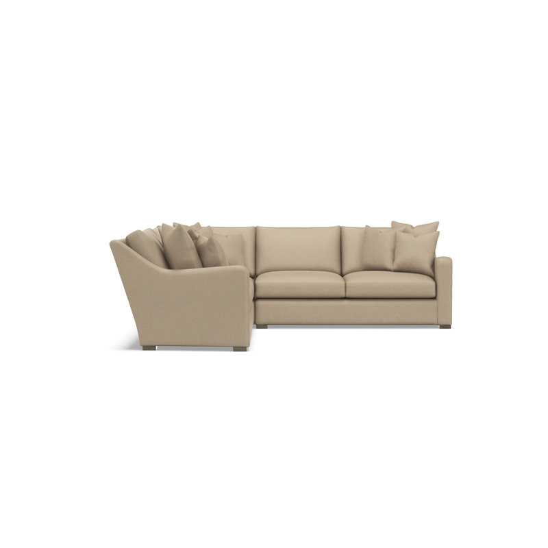 Bernhardt Ventura 3-Piece Fabric Sectional, 34.5" H x 107.5" W x 107.5" D, Yellow Polyester, Symmetrical