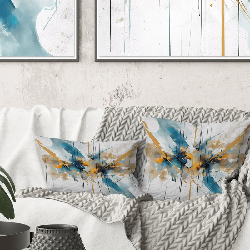 Coussin décoratif bleu sarcelle et doré Elegant