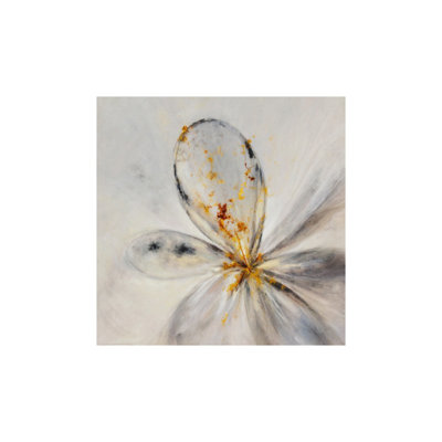 Abstract White Flower , Unframed Wall Art, 16 X 16