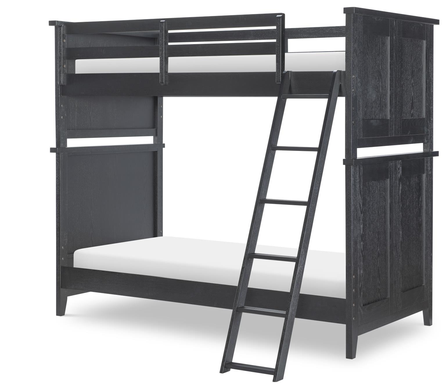 Today's Traditions Bunk Bed With Ladder, Twin Over Twin, Blacksmith