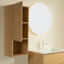 Armoire latérale de salle de bain étroite en chêne clair 35 po avec porte cannelée et tablette ouverte H 35 po -313304165