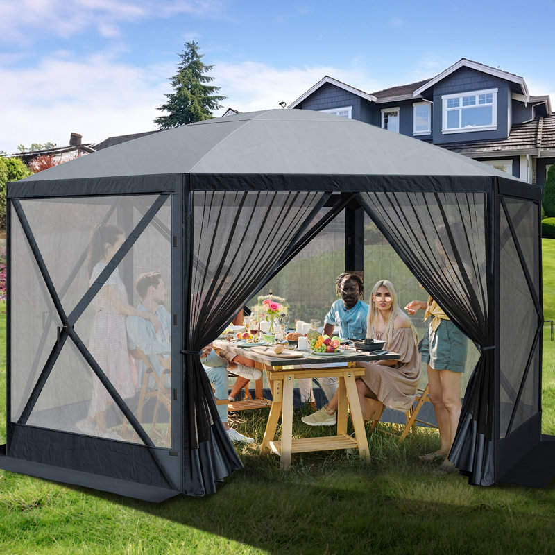 Outdoor Pop-up Tent Camping Tents Shelters with Mesh, Gray