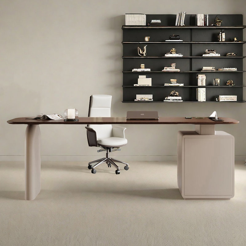 Bureau crème pour bureau à domicile, H 29,53 po x l 78,74 po x P 31,5 po