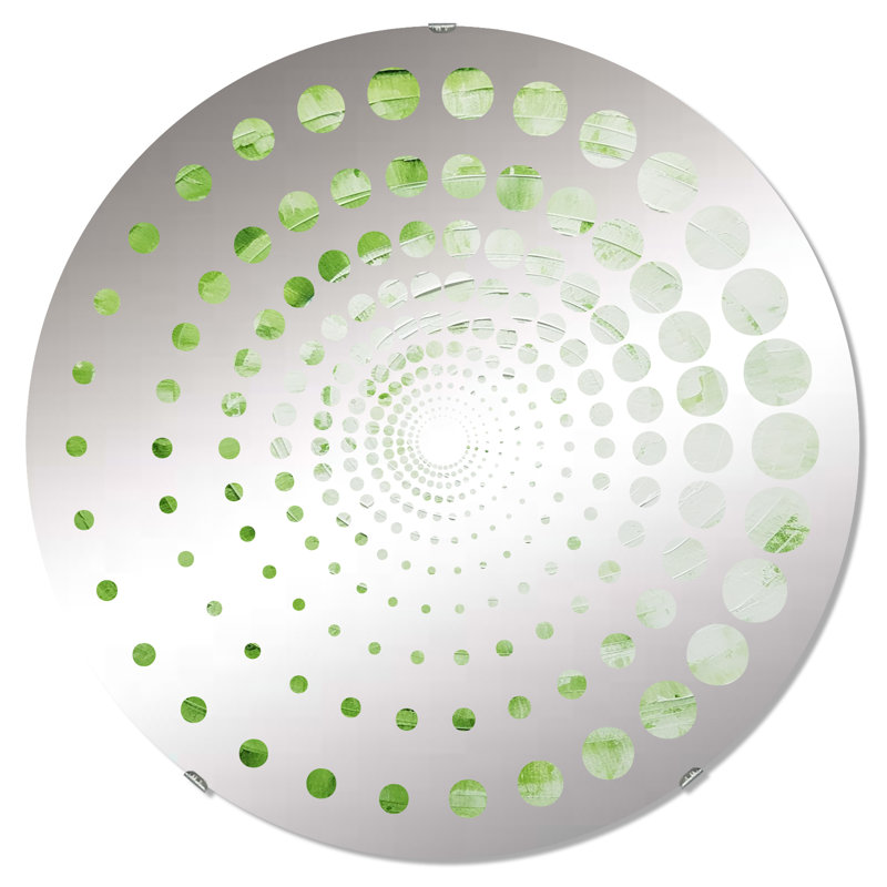 Miroir décoratif vert spirale blanc sauge - MIR105952 C, 23,6 po x 23,6 po