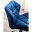 Fauteuil pivotant de bureau, bleu - Coussin en velours, rotation à 360°, système de levage, siège réglable, mousse haute densité, en option