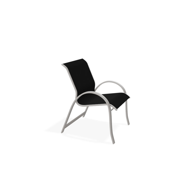 Aruba Stacking Patio Dining Armchair, Warm Gray