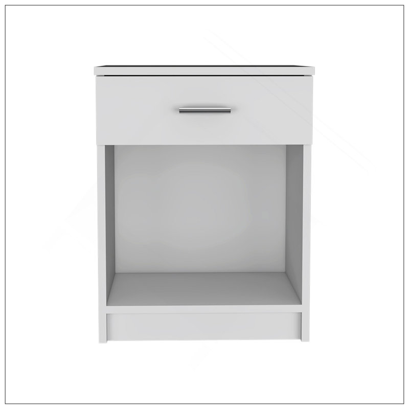 Table de chevet, 1 tiroir, tablette supérieure, dessus supérieur