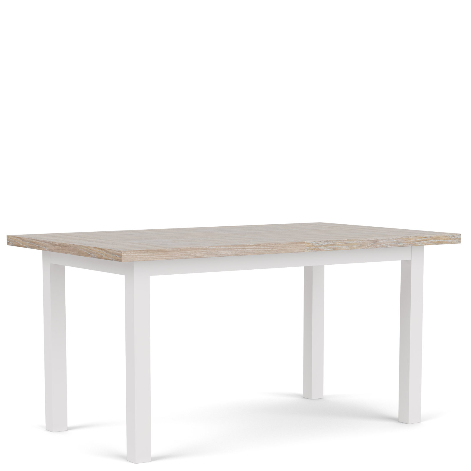 Lana Dining Set With Four Leg Table And Striped Side Chairs, White