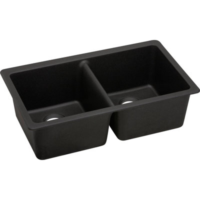 Quartz Luxe 33" L x 19" W Double Basin Undermount Kitchen Sink