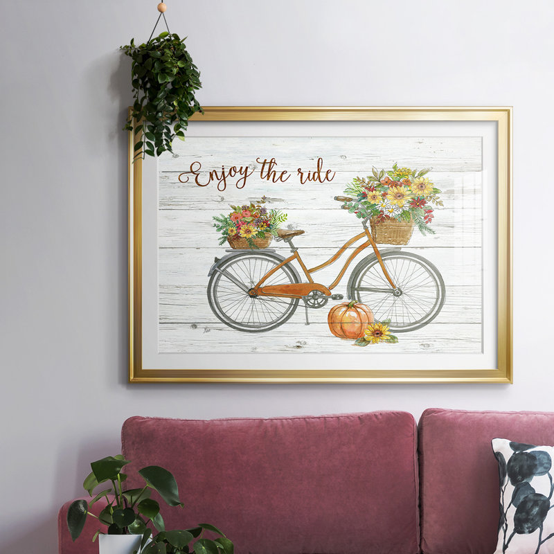 " Harvest Bike ", Gold, 30" H x 44" W x 1.5" D