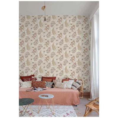 Tropical Branches & Leaves Botanical Wallpaper