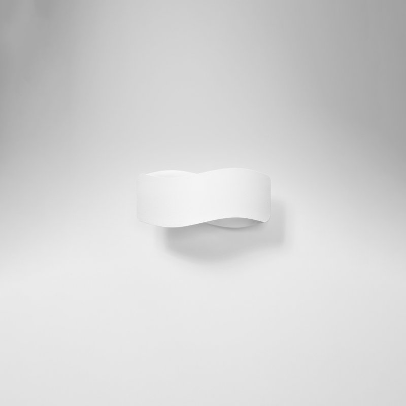 Steel Flush Mounted Sconce, White, 13cm H x 30cm W x 11cm D