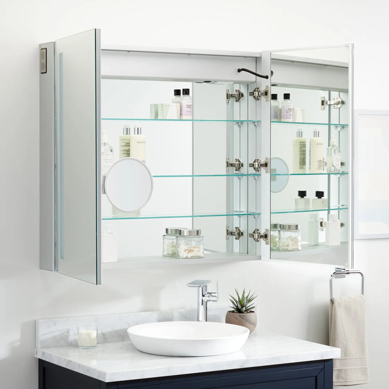 53" Seren Lighted Medicine Cabinet with Tunable LED and Wireless Speaker, 35"