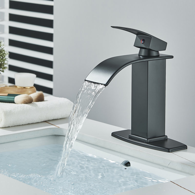 Single-Hole Single-handle Bathroom Faucet with Drain Assembly, Matte Black