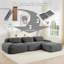 Canapés ergonomiques gris modulaire, tissu en velours côtelé, animaux de compagnie